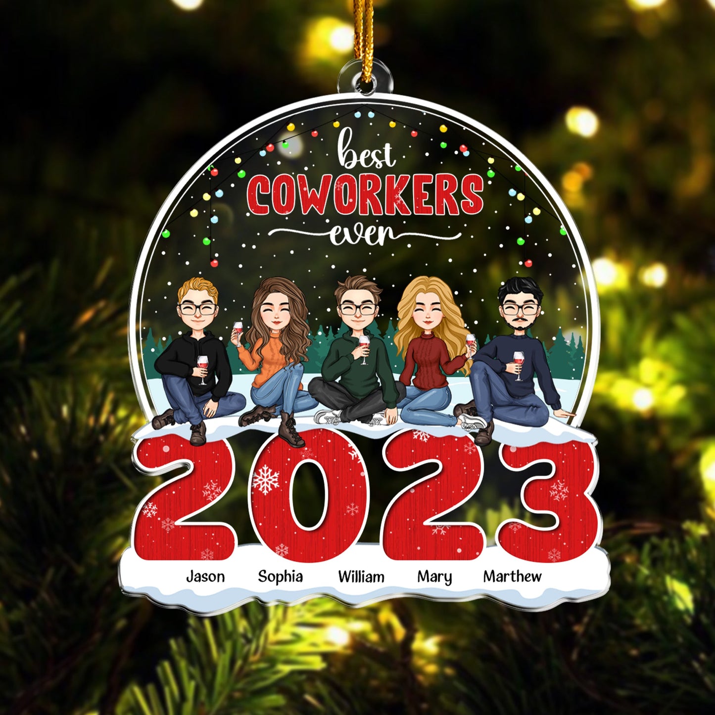 Best Coworkers Ever - Personalized 2023 Shaped Acrylic Ornament