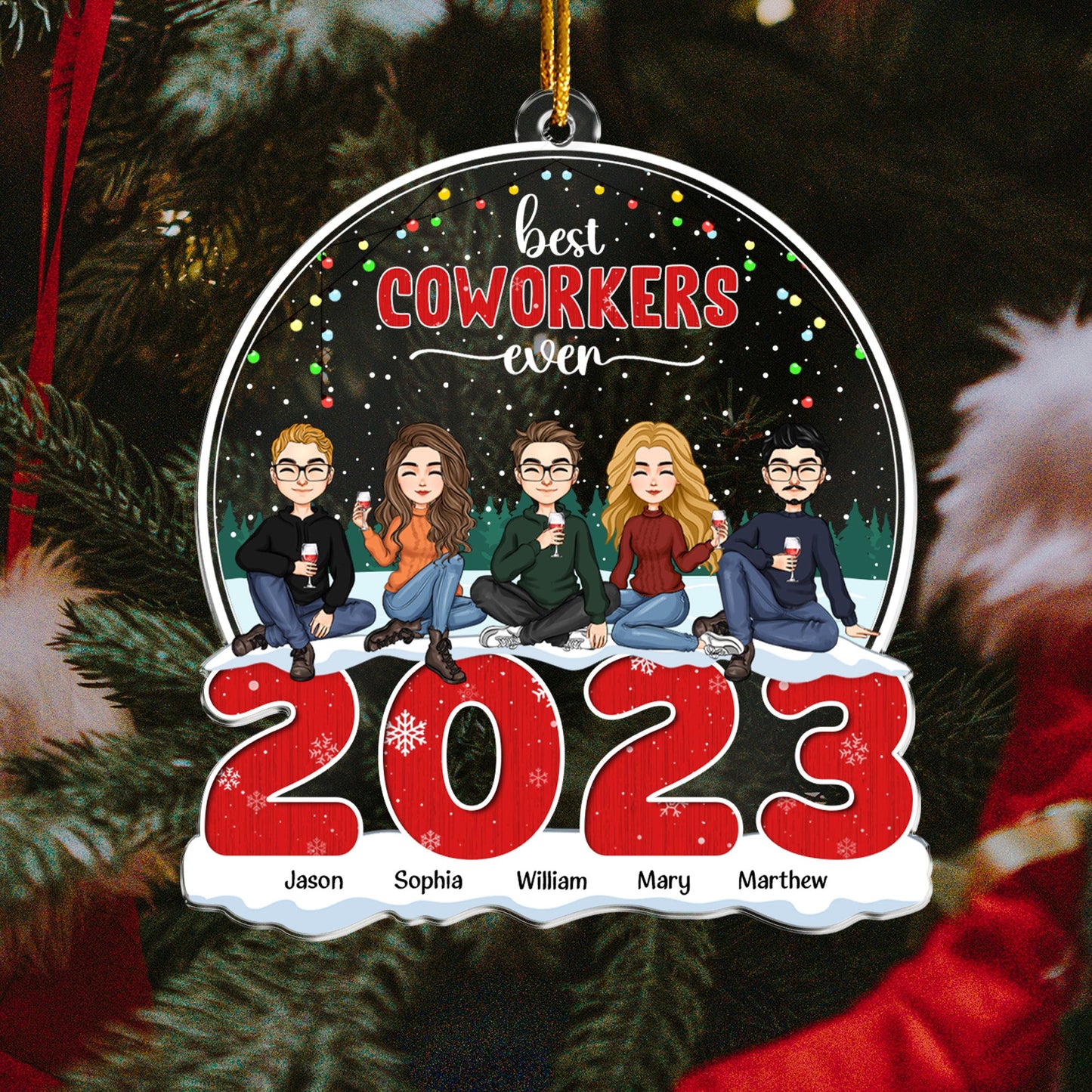 Best Coworkers Ever - Personalized 2023 Shaped Acrylic Ornament