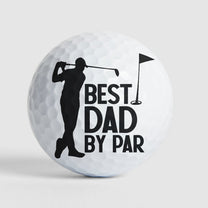 Best Dad By Par Grandpa Papa Husband Golf Gift - Personalized Golf Ball