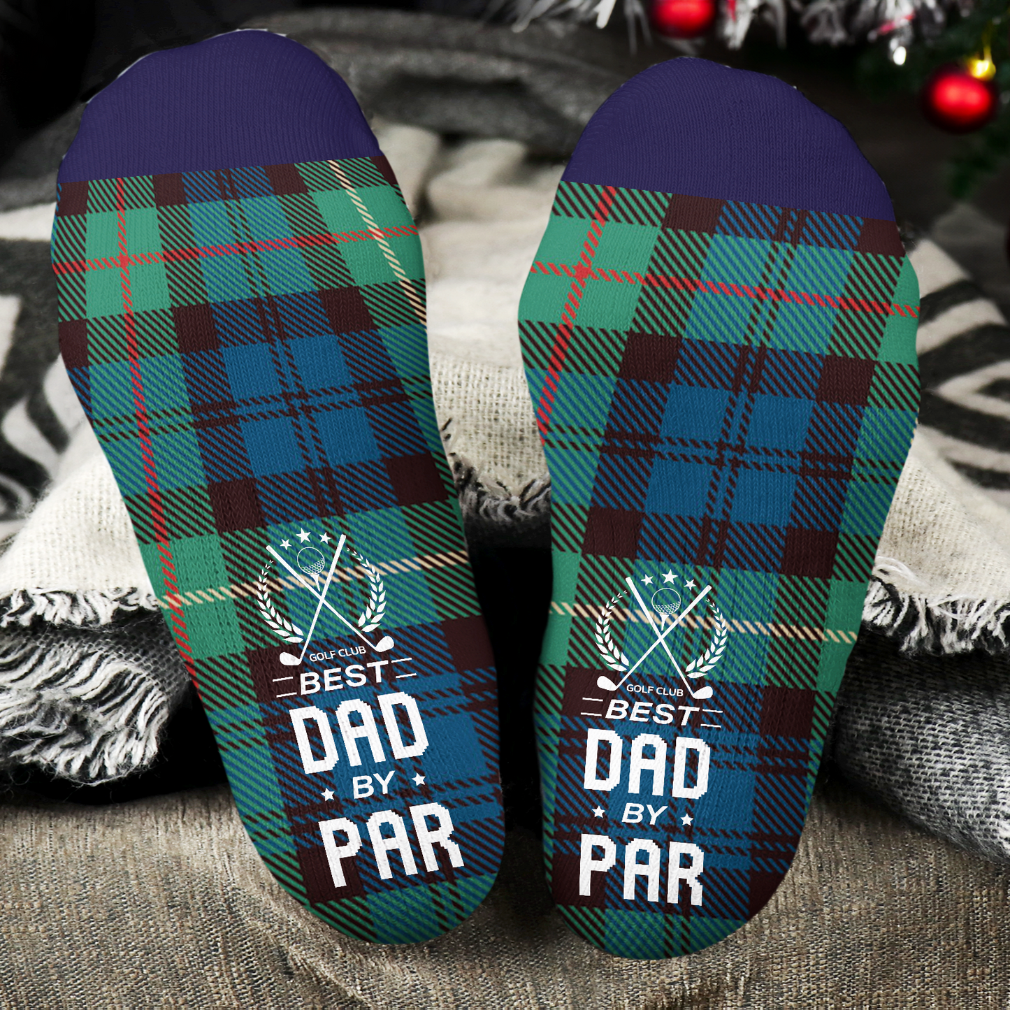 Best Dad By Par - Personalized Crew Socks