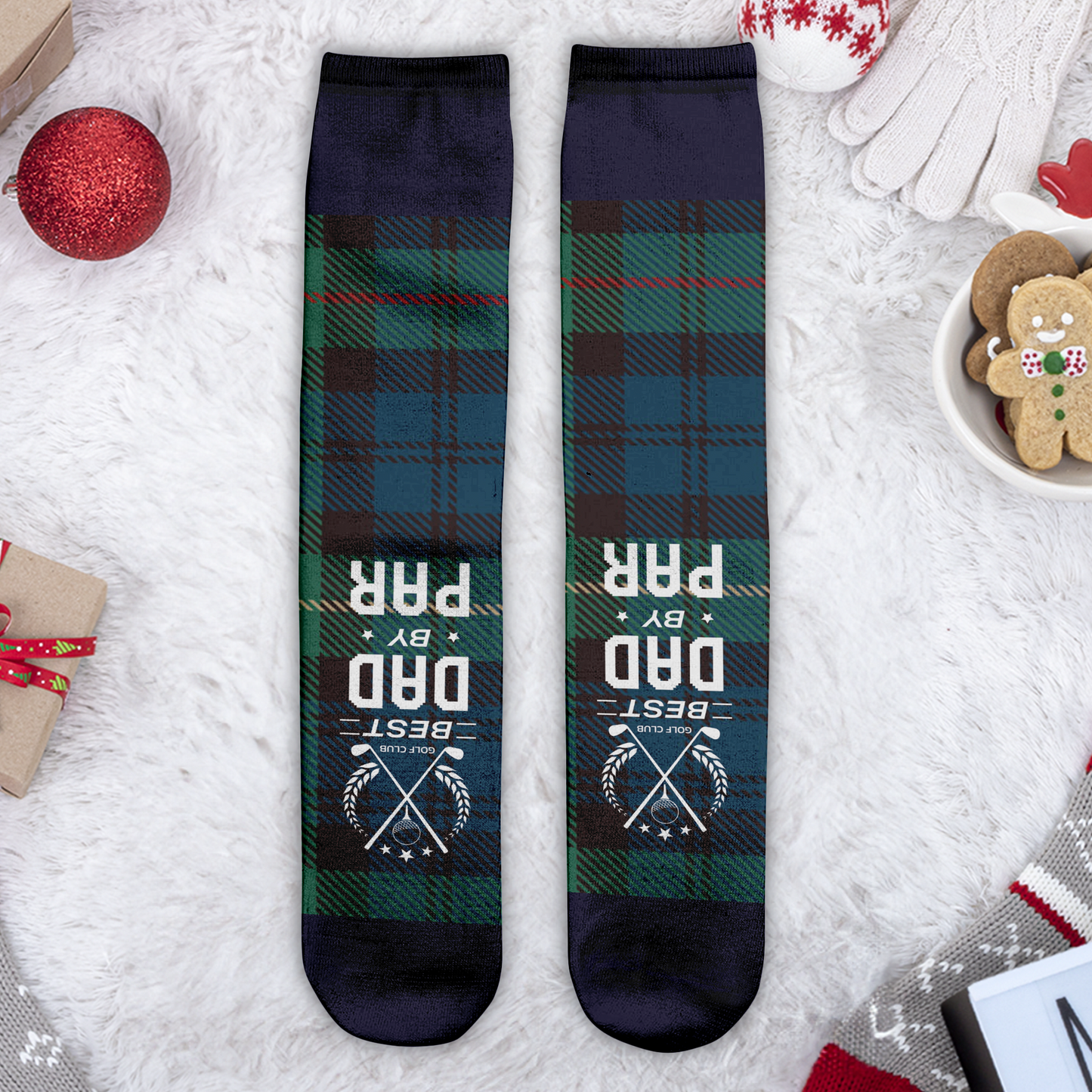 Best Dad By Par - Personalized Crew Socks