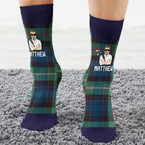 Best Dad By Par - Personalized Crew Socks