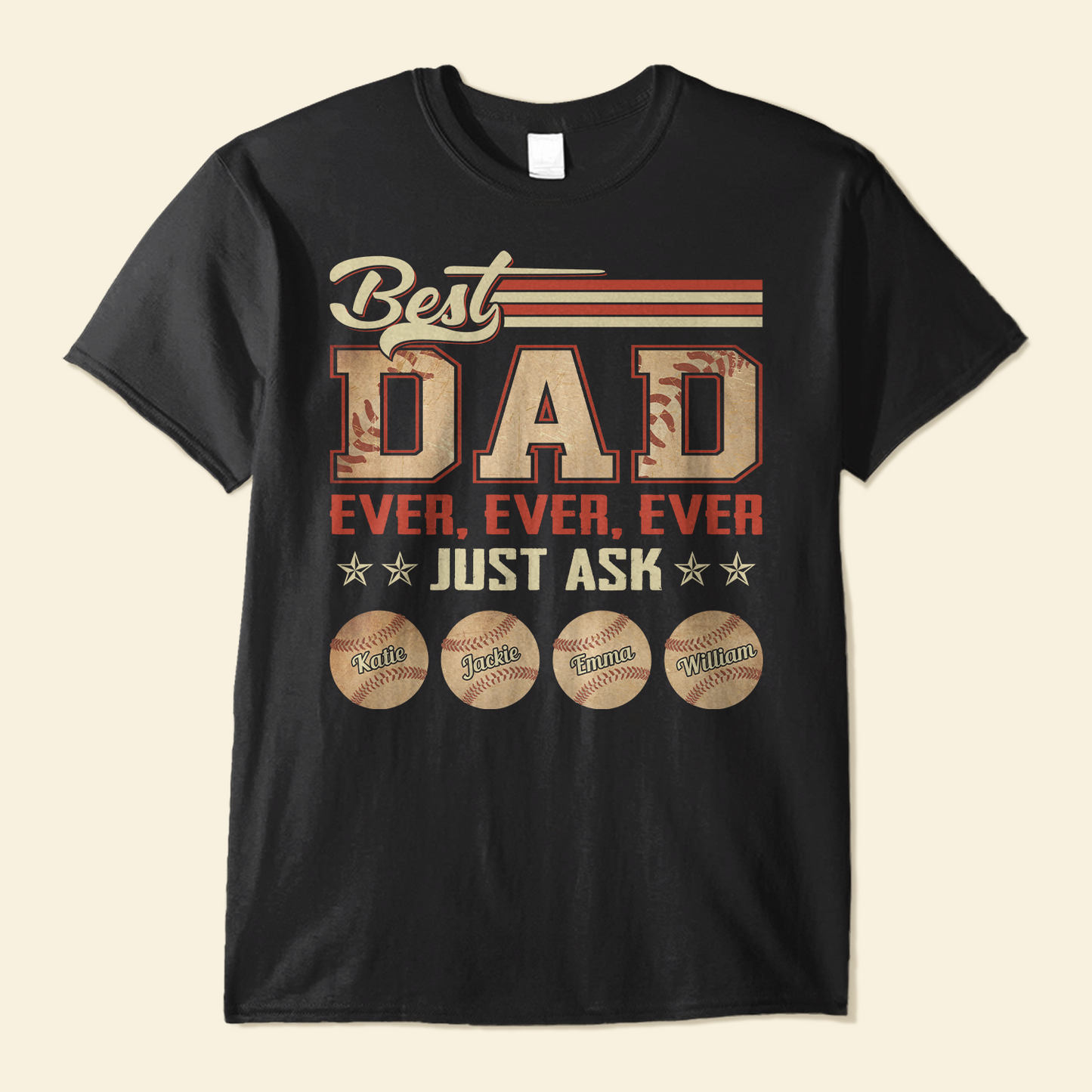 Best Dad Ever Baseball Dad - Personalized Shirt - Birthday Father's Day Gift For Dad, Baseball Dad, Husband - Gift From Sons, Daughters, Wife