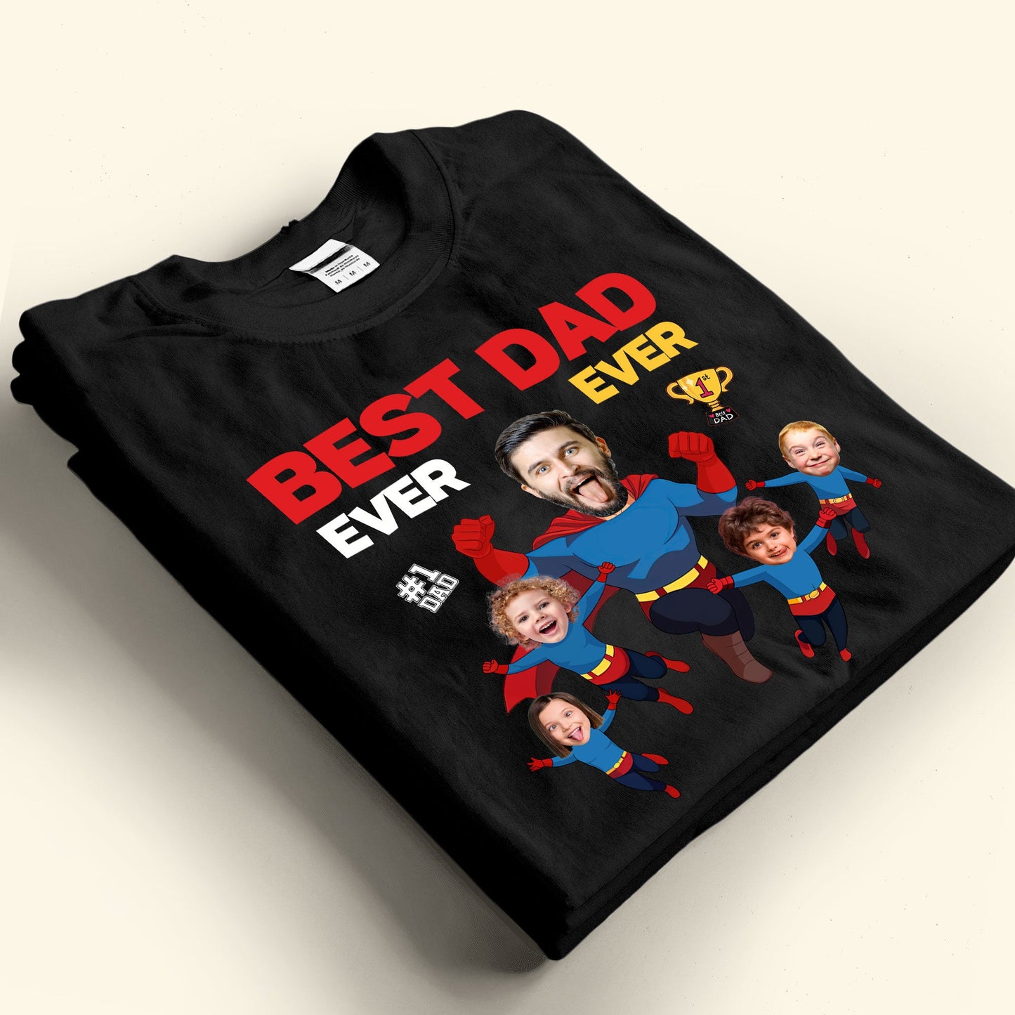 Best Dad Ever Ever - Personalized Photo Shirt