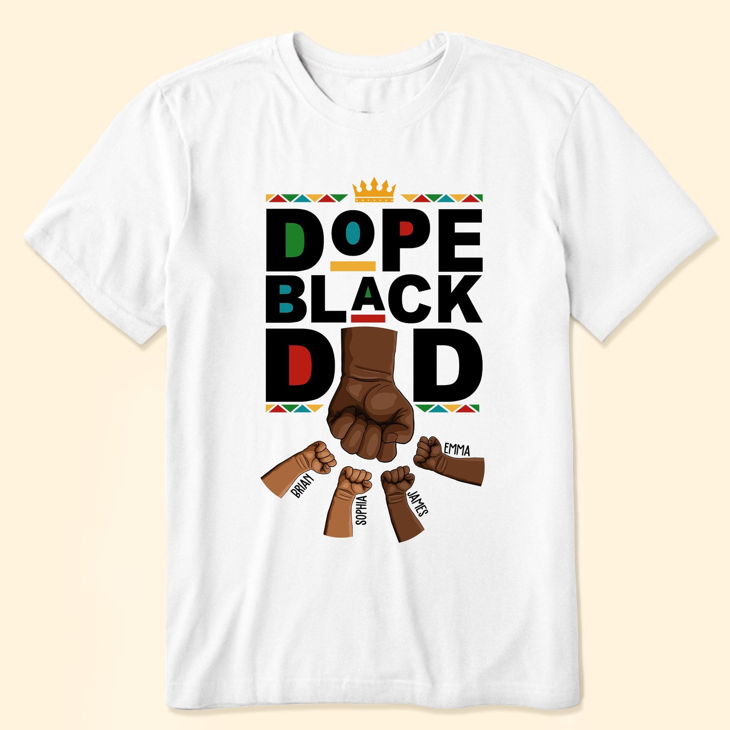 Dope Black Dad Fist Bump - Personalized Shirt