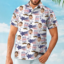 Photo Inserted Best Dad Ever - Personalized Photo Hawaiian Shirt