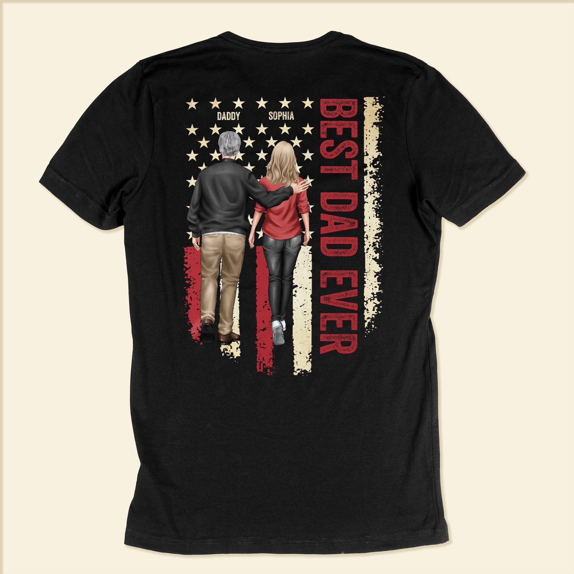 Best Dad Ever Ver 2 - Personalized Back Printed Shirt Father's Day