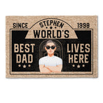 Best Dad Lives Here - Personalized Doormat
