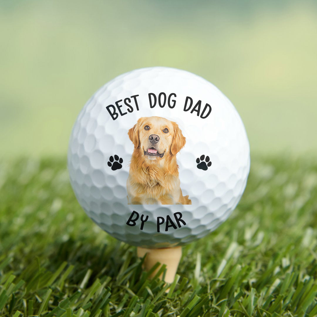 Best Dog Dad By Par Gift For Dog, Cat Dad - Personalized Photo Golf Ball