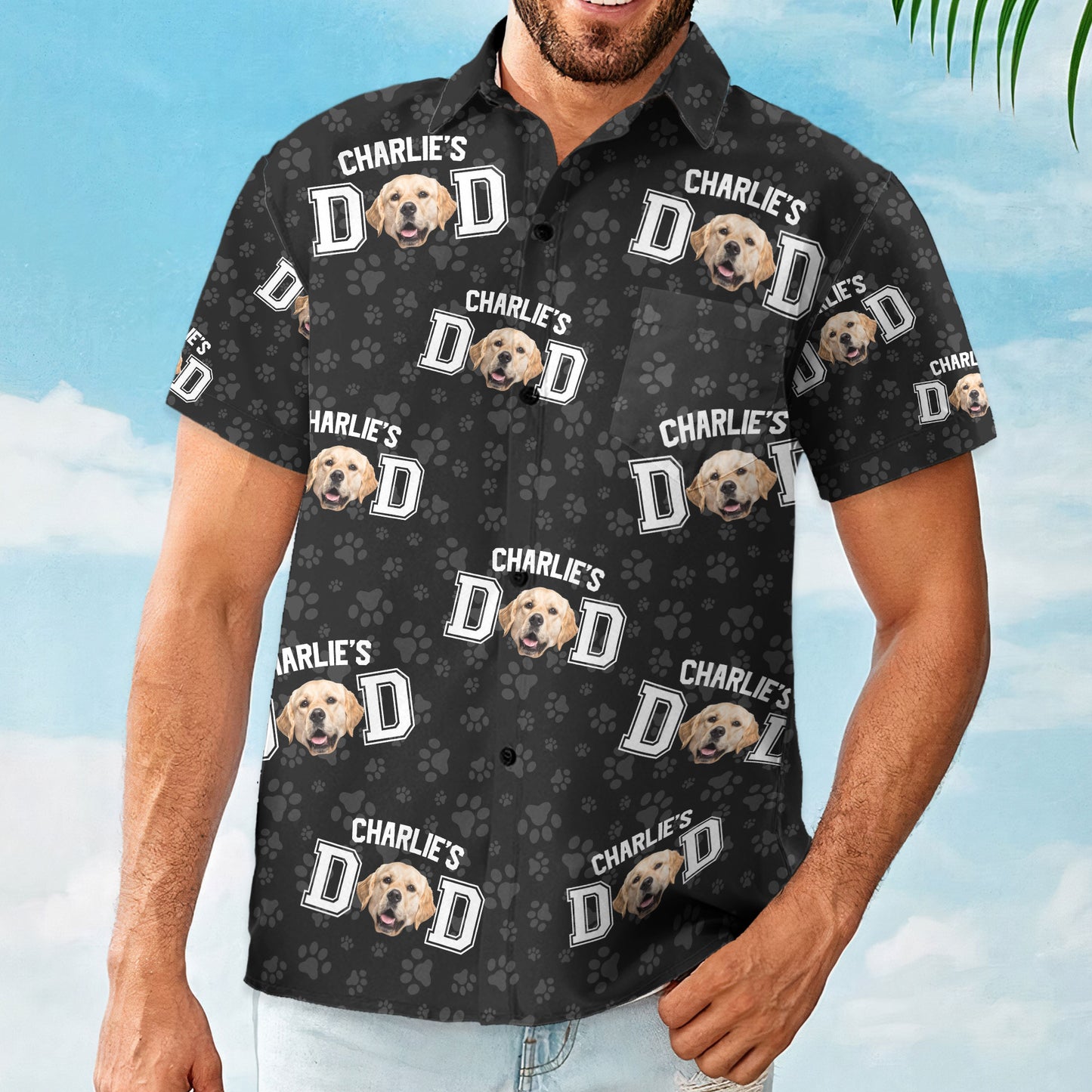 Best Dog Dad - Personalized Photo Hawaiian Shirt