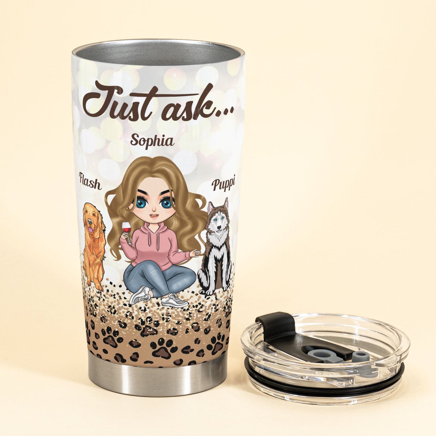 Best Dog Mom Ever - Personalized Tumbler Cup - Birthday Gift For Dog Lovers Dog Mom - Cool Girl