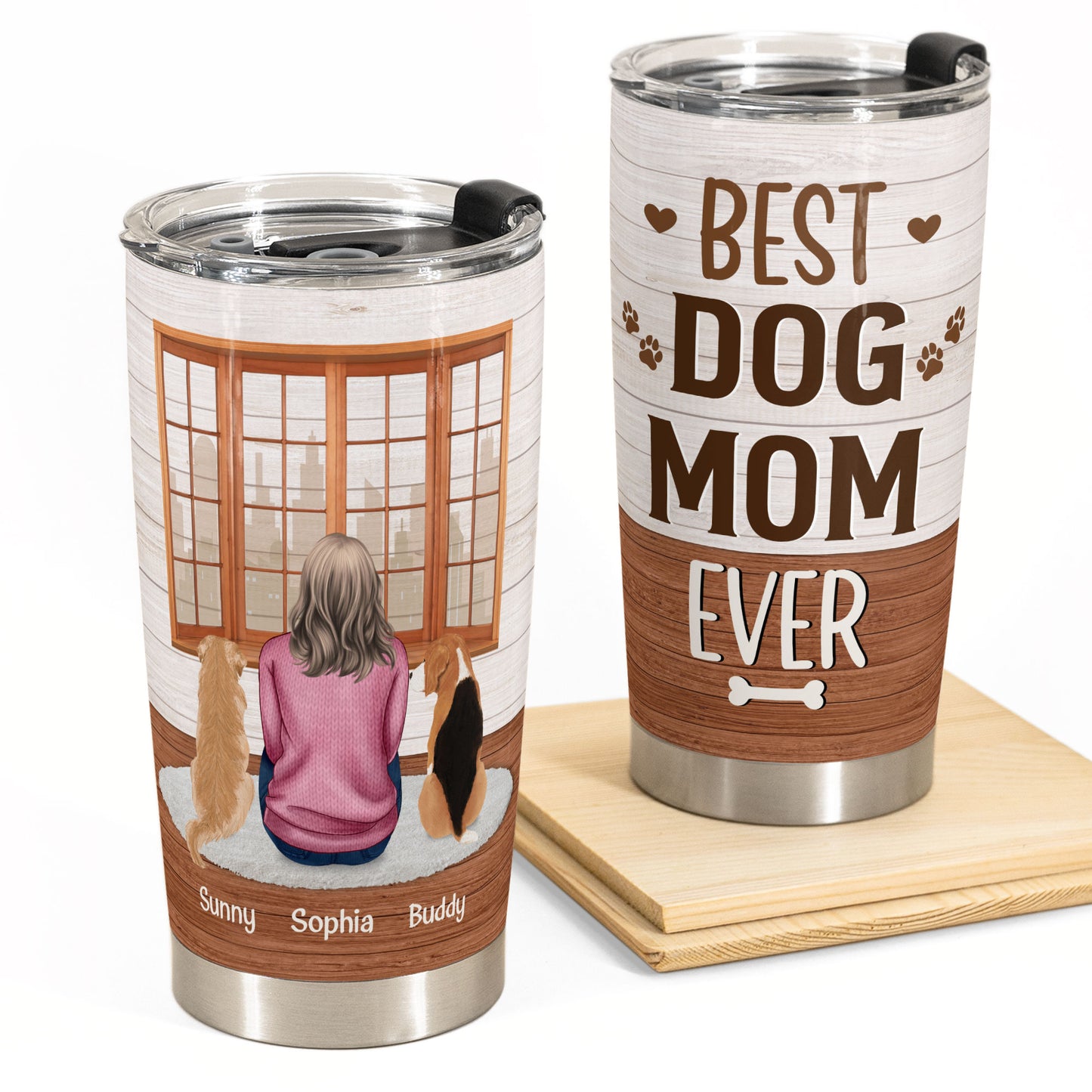 Best Dog Mom Ever - Personalized Tumbler Cup - Birthday Gift For Dog Mom, Dog Lovers, Dog Mama