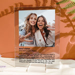 Best Friend A Close Friend Who Means The World To You - Personalized Acrylic Photo Plaque