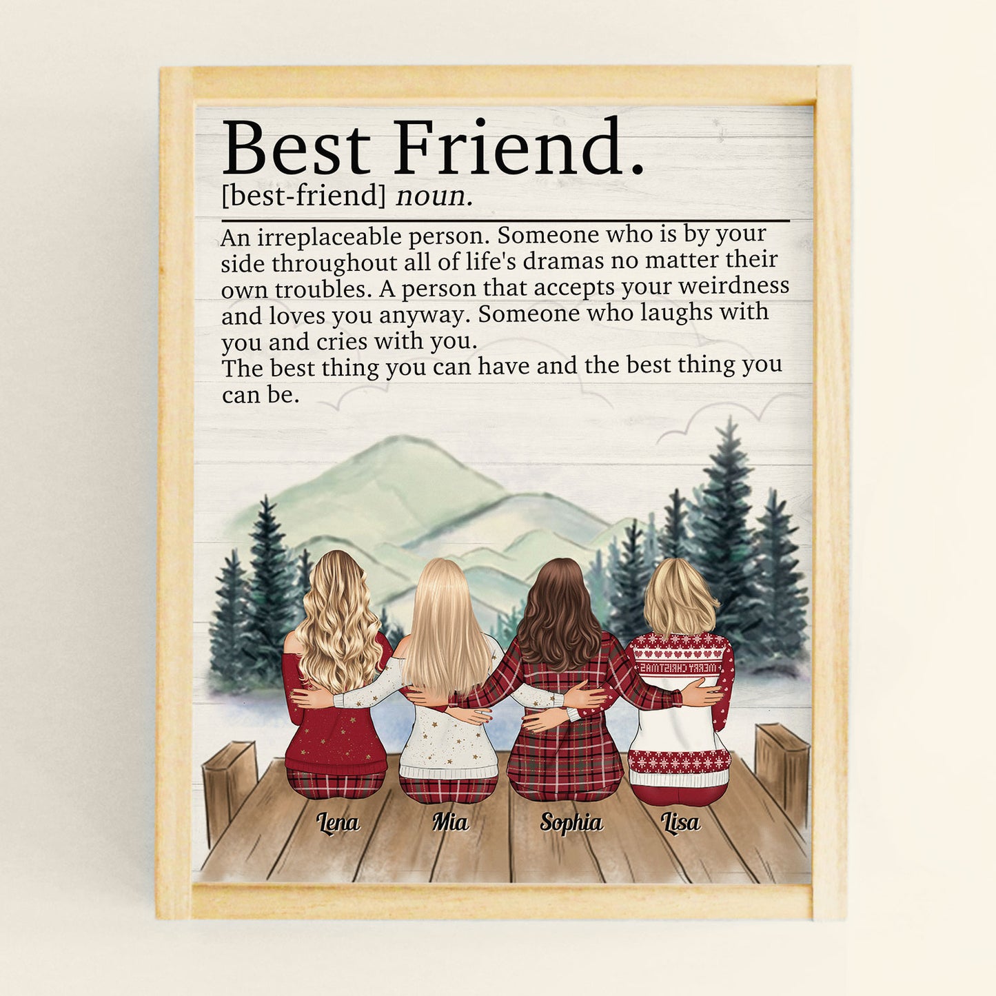 Best Friends An Irreplaceable Person - Personalized Poster - Family Hugging
