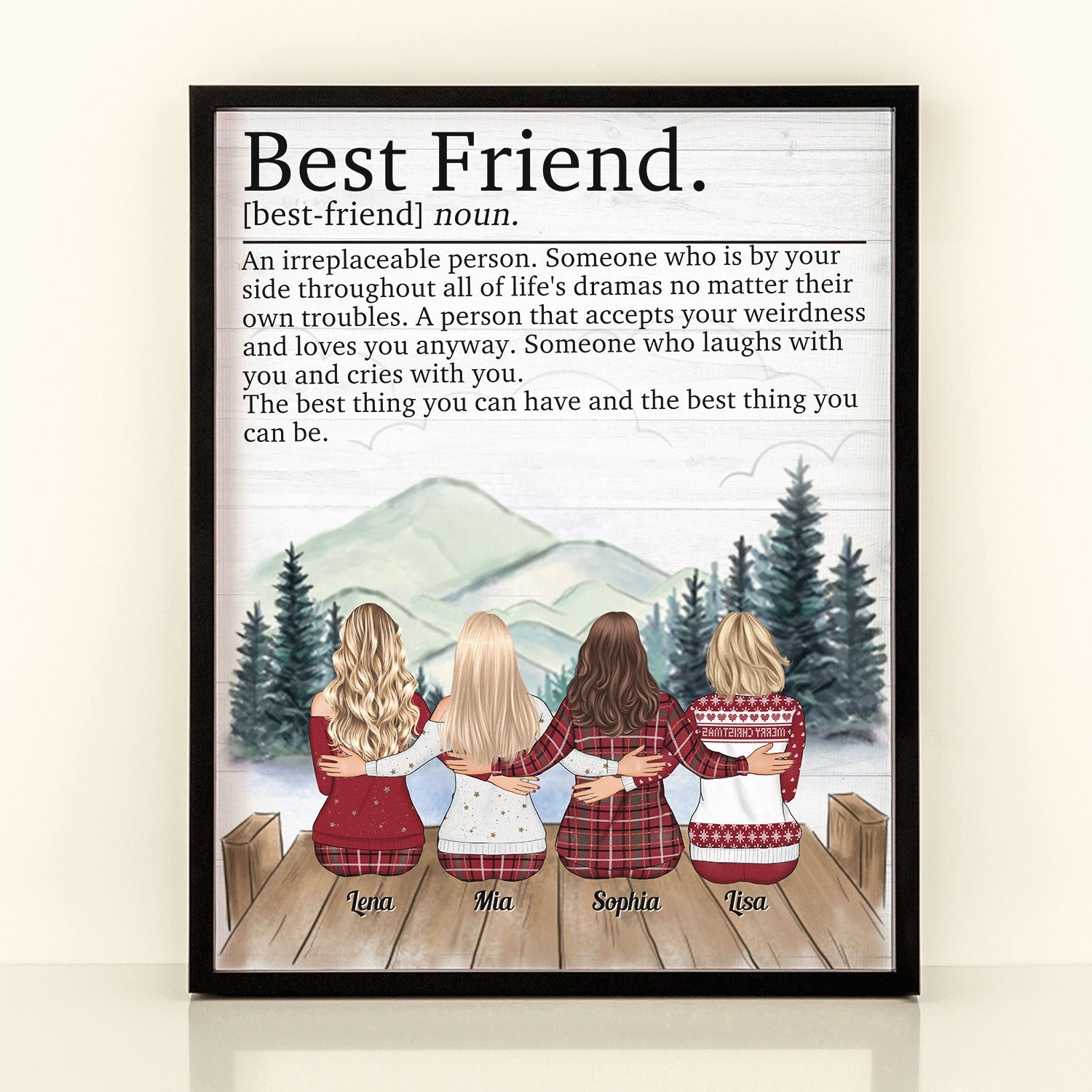 Best Friends An Irreplaceable Person - Personalized Poster - Family Hugging