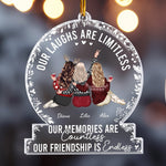 Our laughs are limitless, Our memories are countless, Our friendship is endless - Personalized Friends Ornament - Gift For Friend