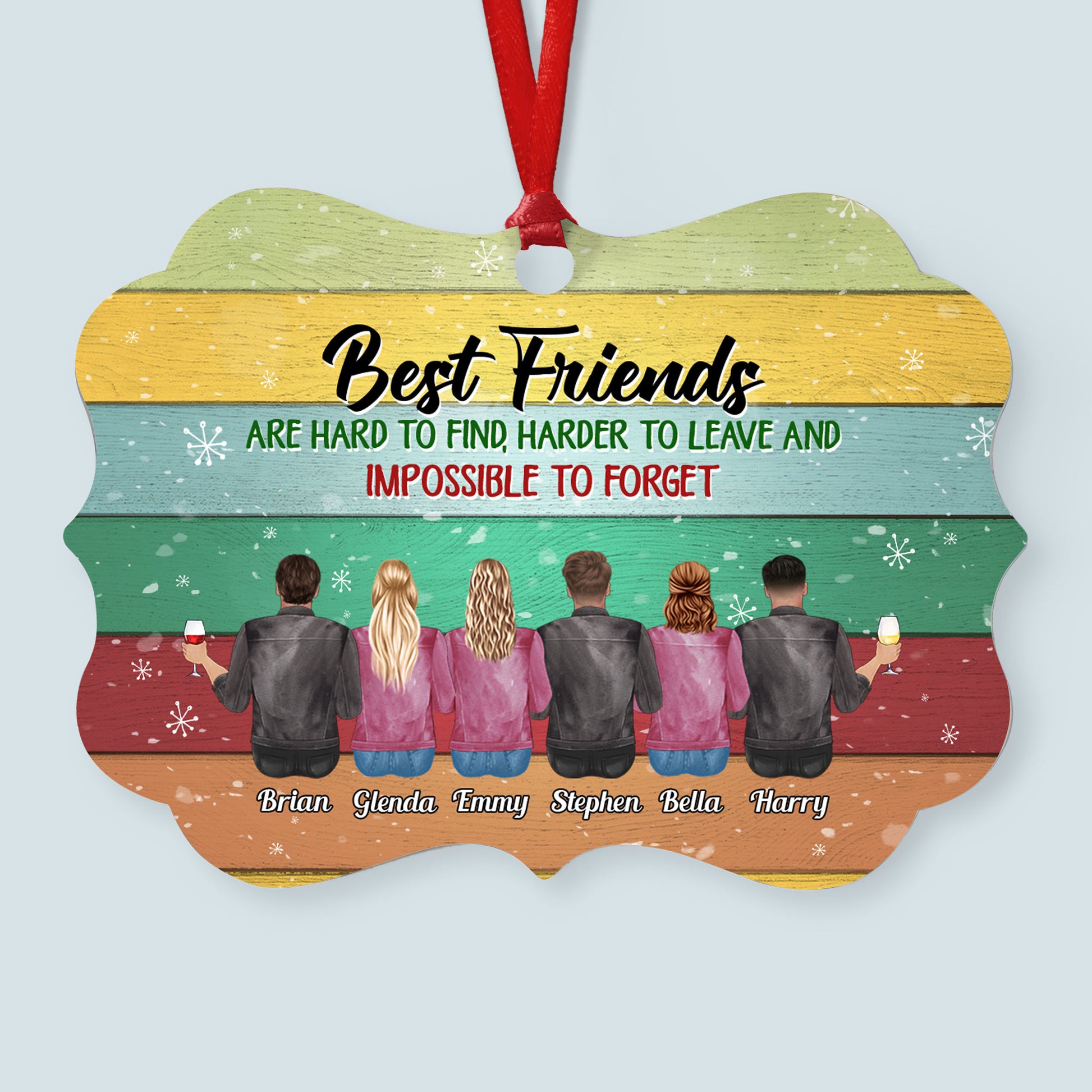 Best Friends Are Hard To Find - Personalized Aluminum Ornament - Christmas Gift For Friends