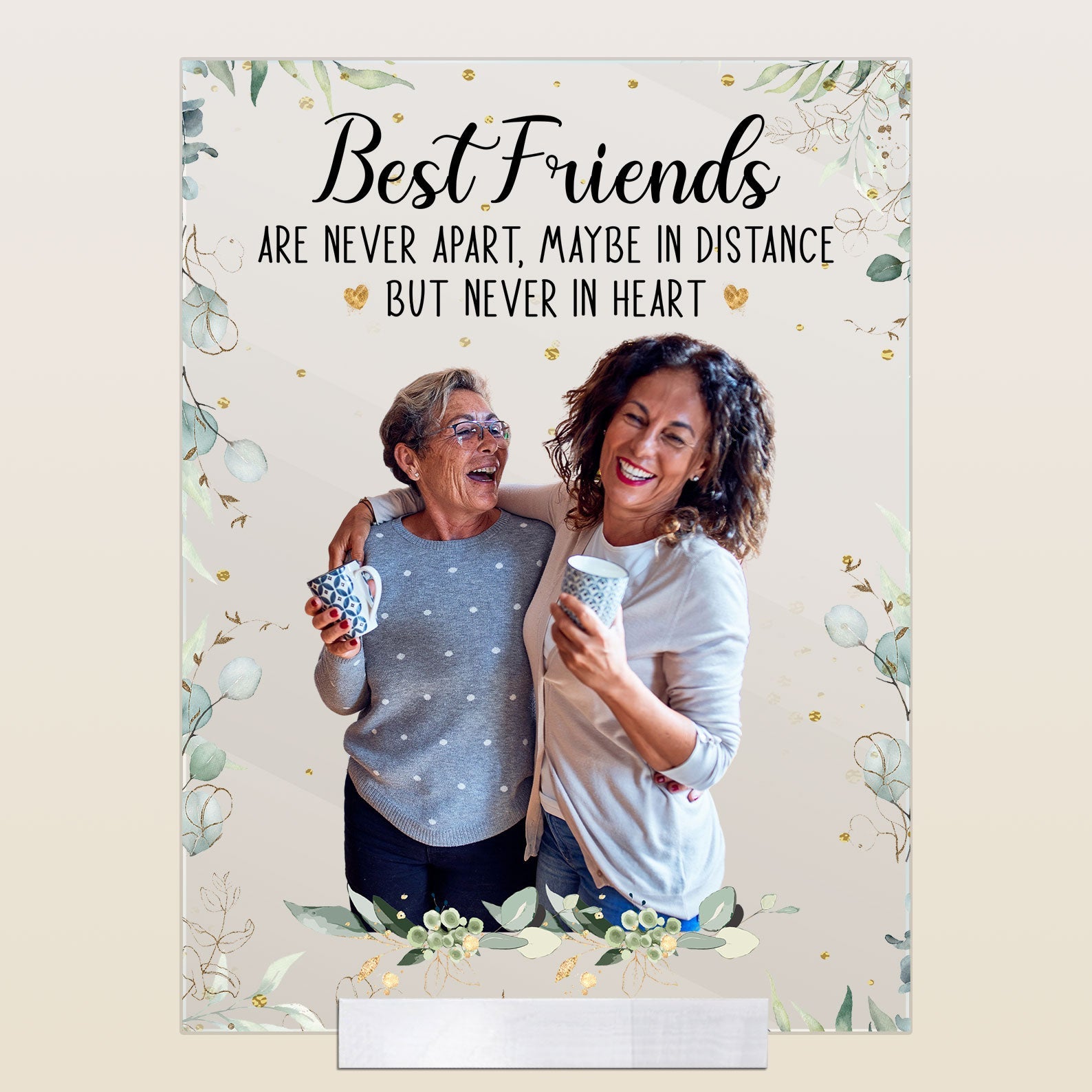 Best Friends Are Never Apart - Personalized Acrylic Photo Plaque