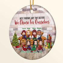 Best Friends Are The Sisters - Personalized Ceramic Ornament - Christmas Gift For Friends