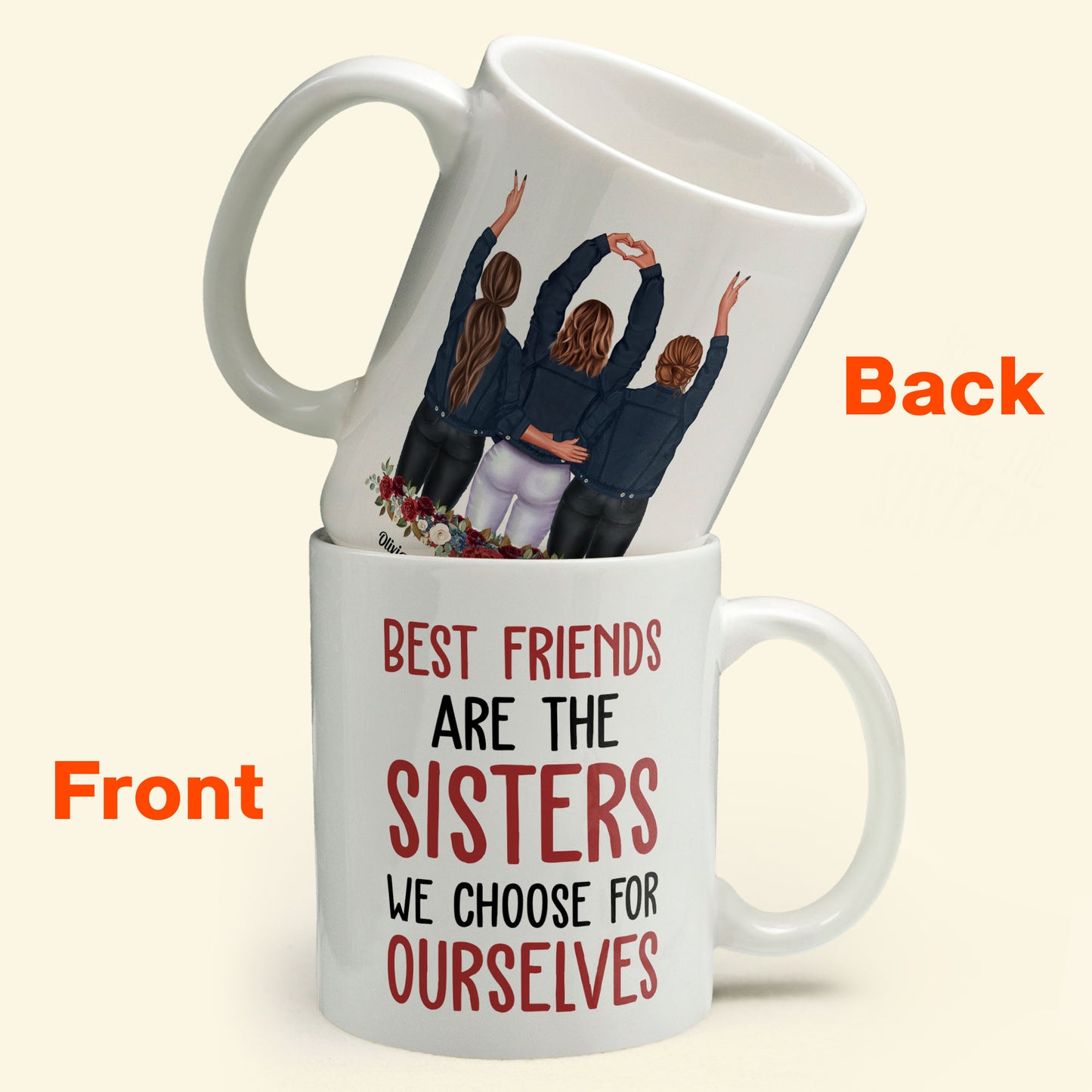 Best Friends Are The Sisters We Choose For Ourselves - Personalized Mug - Birthday, Christmas Gift For Her, Friends, BFF, Besties, Best Friends, Soul Sisters