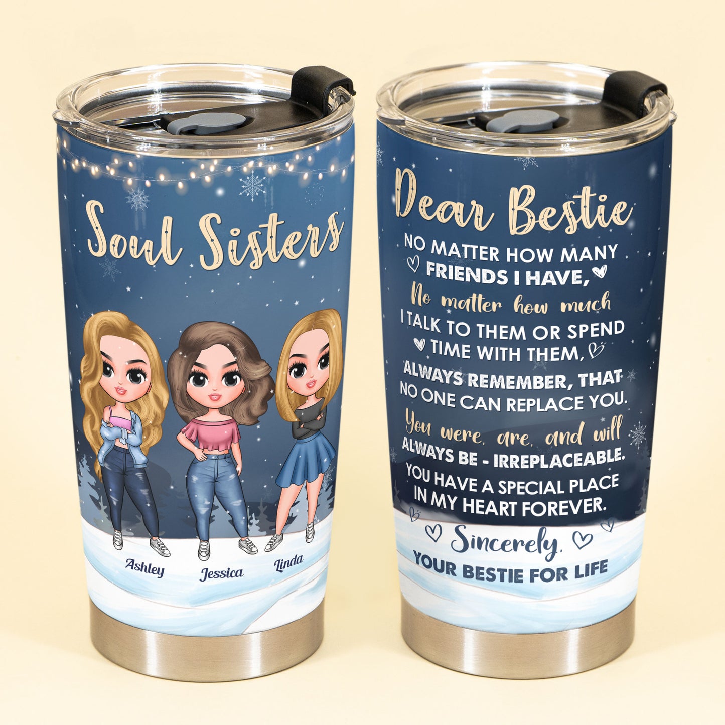 Best Friends Forever - Personalized Tumbler Cup - Birthday & Christmas Gift For Besties Sisters