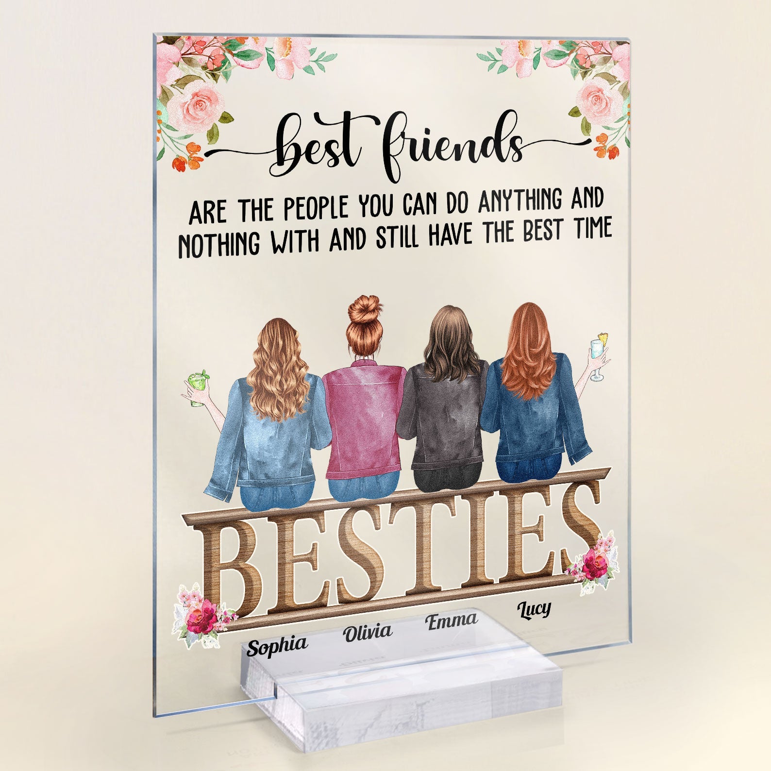 Best Friends Have The Best Time - Personalized Acrylic Plaque - Birthday, Friendship Day, Friend's DayGift For Friends, Besties, BFF