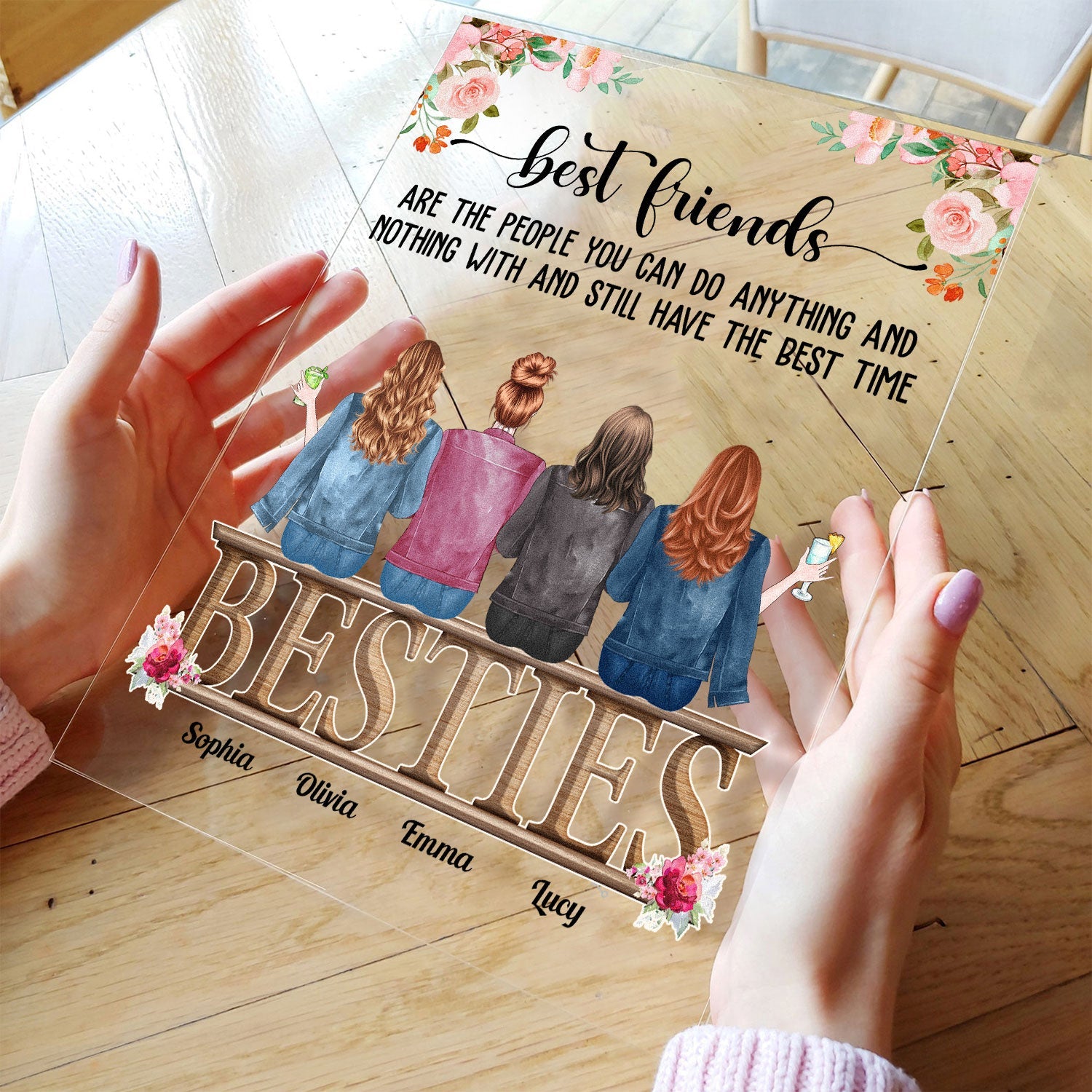 Best Friends Have The Best Time - Personalized Acrylic Plaque - Birthday, Friendship Day, Friend's DayGift For Friends, Besties, BFF