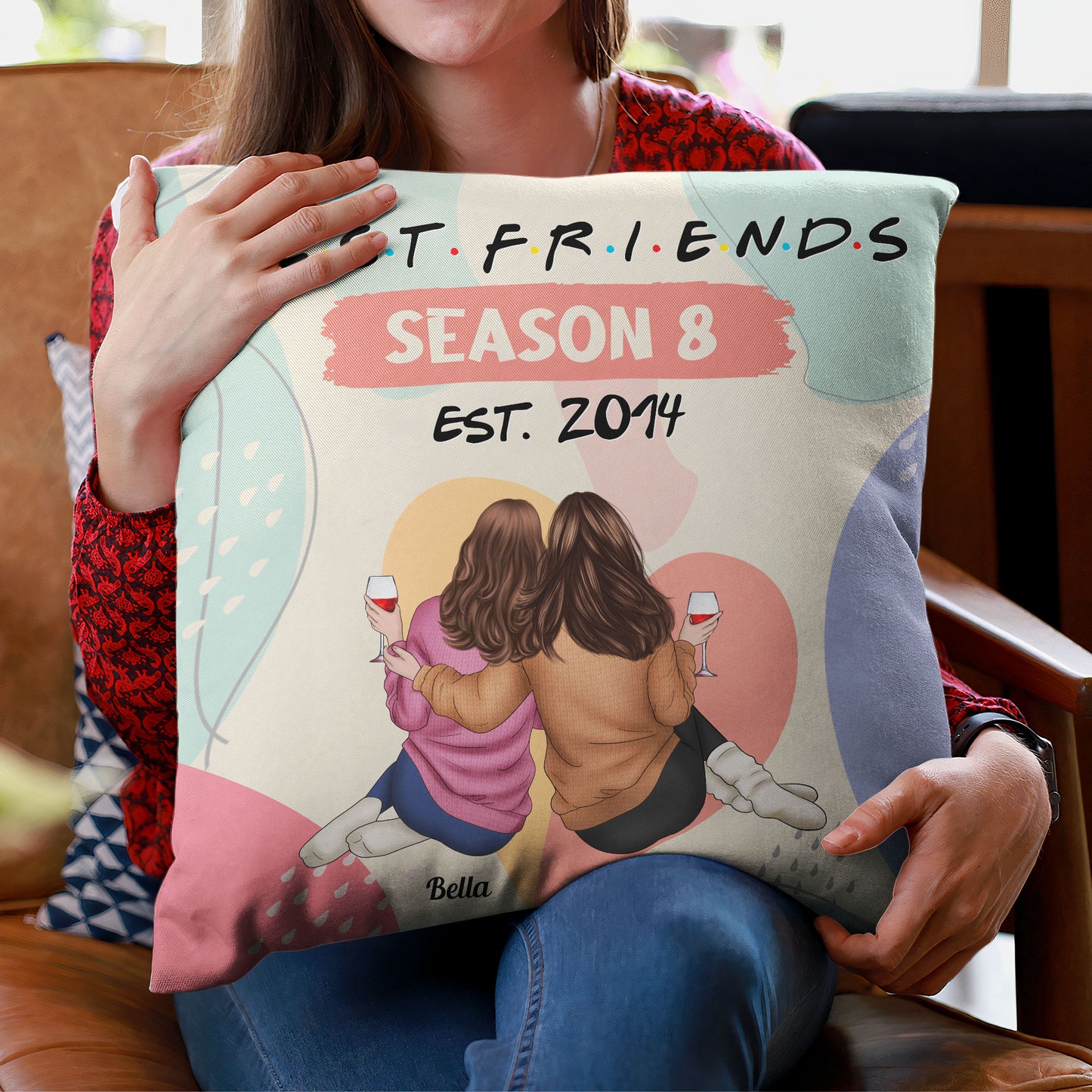 Best Friends Season 8 - Personalized Pillow (Insert Included) - Funny Birthday Friendship Gifts For Besties, BFF, Best Friends, Soul Sisters
