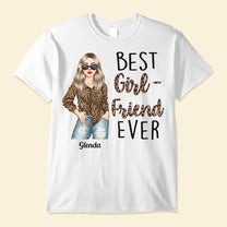 Best Girlfriend Ever - Personalized Shirt - Birthday, Anniversary, Valentine's Gift For Girlfriend, Lover, Honey - Leopard Woman