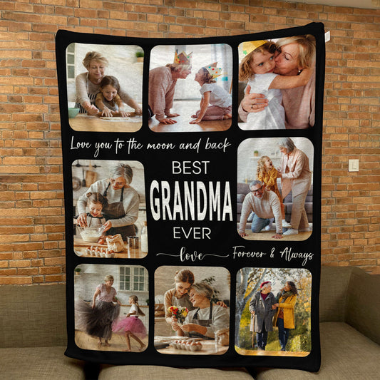 Best Grandma Ever Best Mom Ever - Personalized Photo Blanket