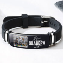Best Grandpa Ever Father's Day Gift - Personalized Photo Engraved Bracelet