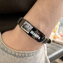 Best Grandpa Ever Father's Day Gift - Personalized Photo Engraved Bracelet