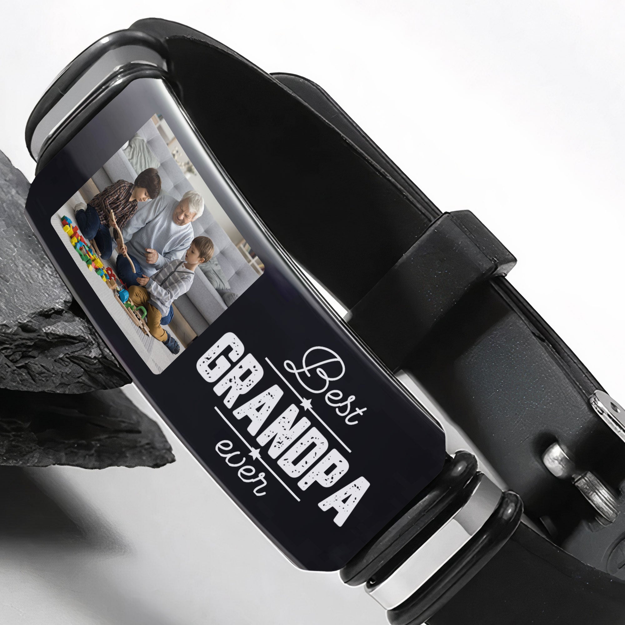 Best Grandpa Ever Father's Day Gift - Personalized Photo Engraved Bracelet