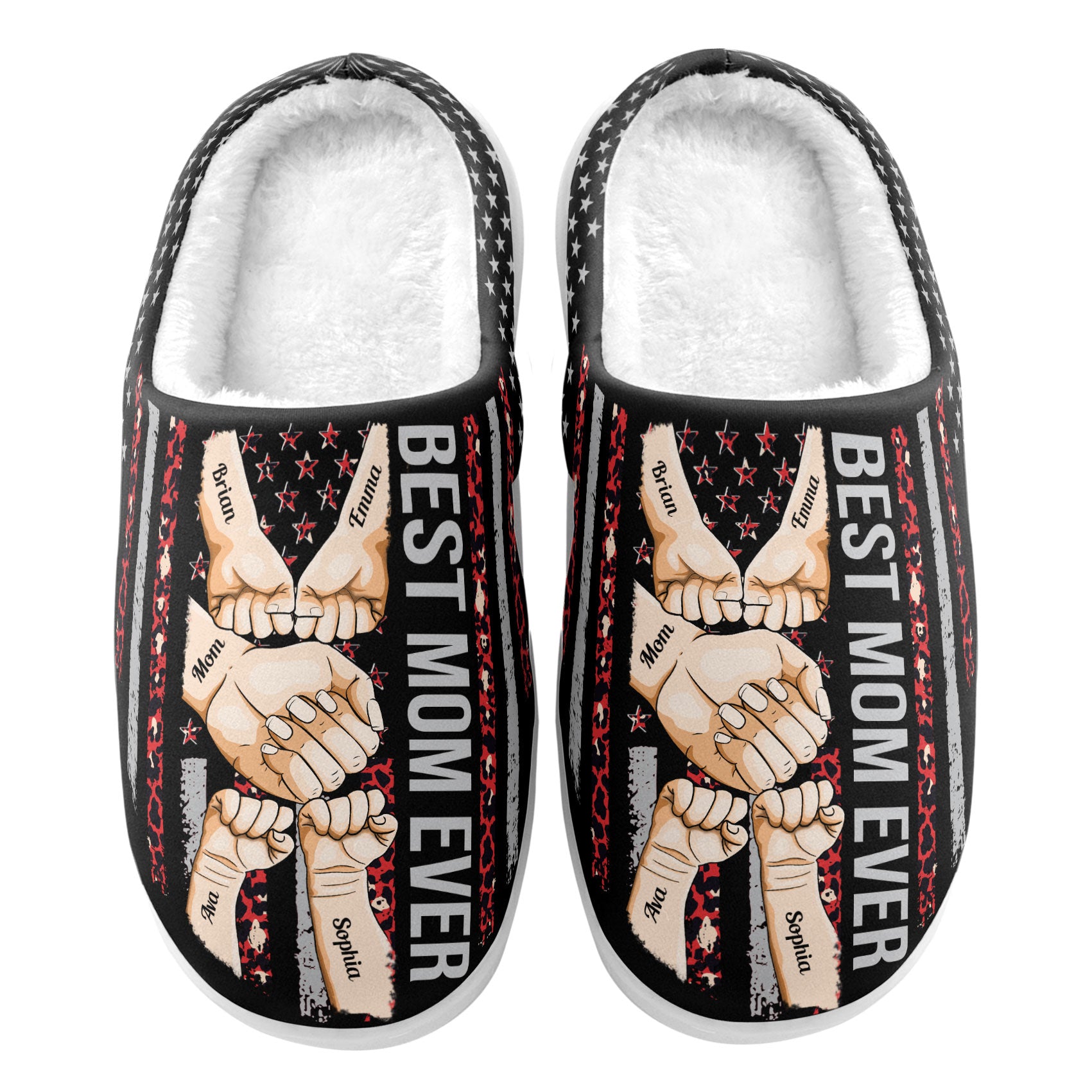 Best Mom Ever Leopard Version - Personalized Slippers