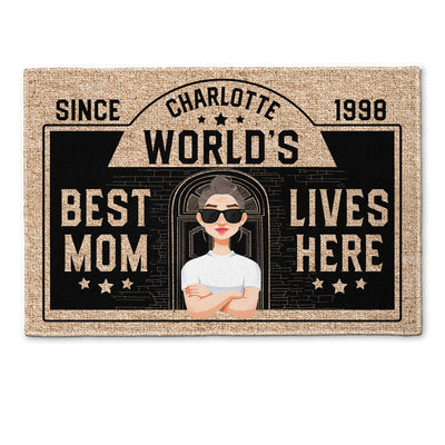 Best Mom Lives Here - Personalized Doormat