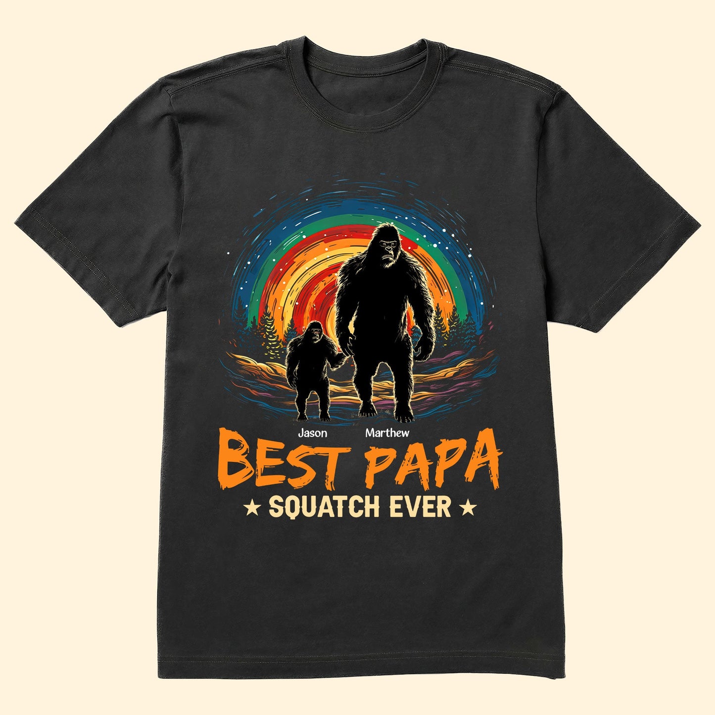 Best Papa Squatch Ever Bigfoot - Personalized Shirt