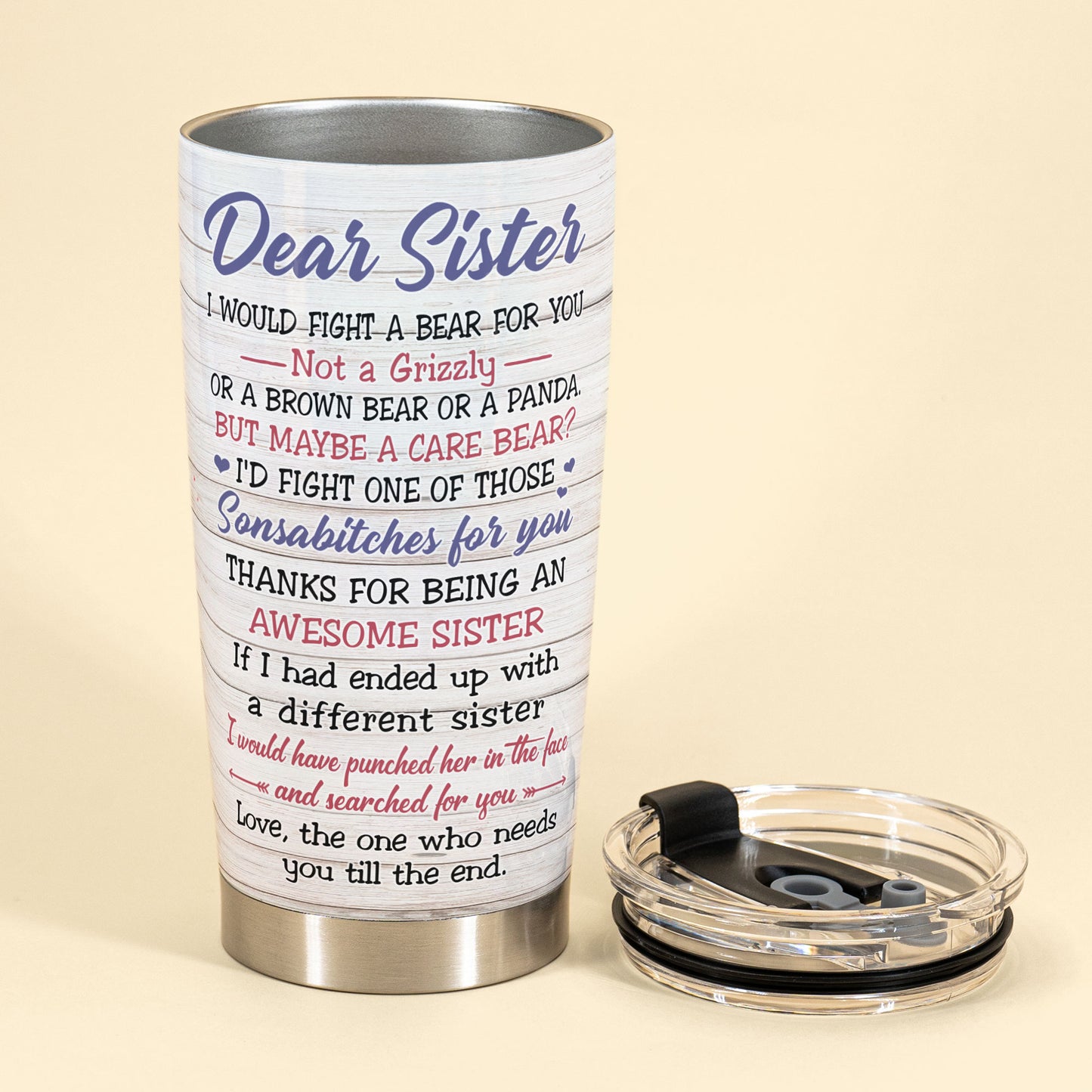 Best Sister Ever - Personalized Tumbler Cup - Gift For Sisterc