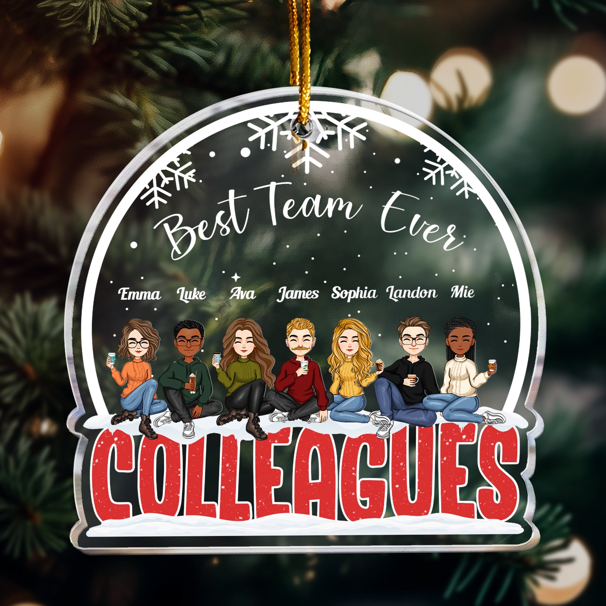 Custom Team Box Best Team Ever - Personalized Colleagues Shaped Acrylic Ornament – Macorner