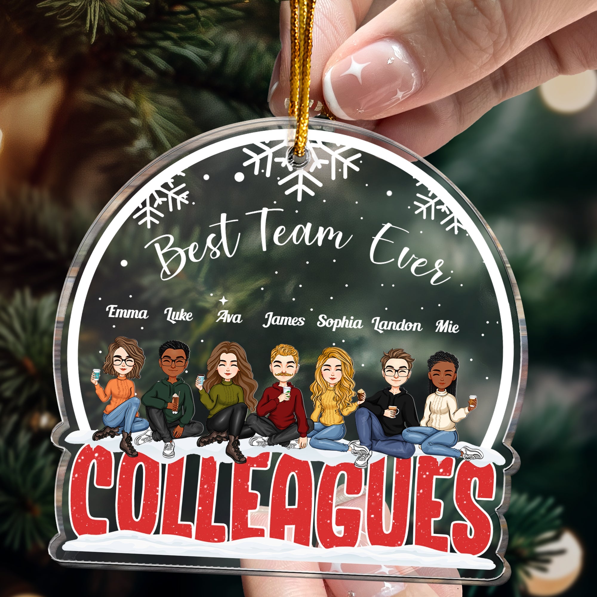 Best Team Ever - Personalized Colleagues Shaped Acrylic Ornament