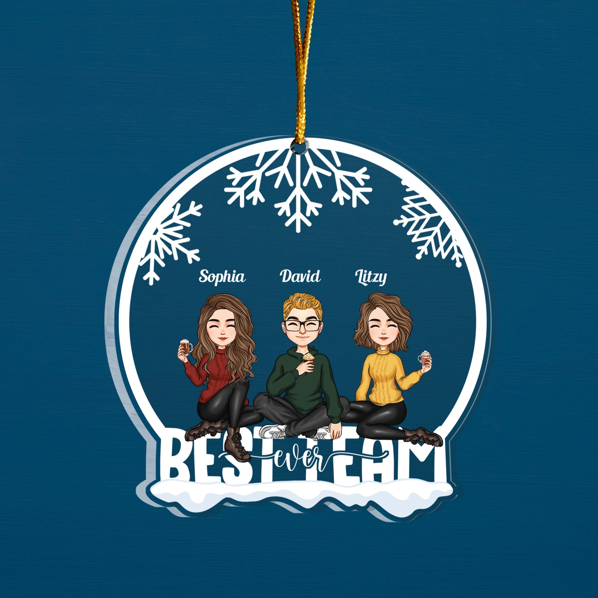 Best Team Ever - Personalized Coworker Ornament - Christmas, New Year Gift For Colleagues, Coworkers, Work Friends