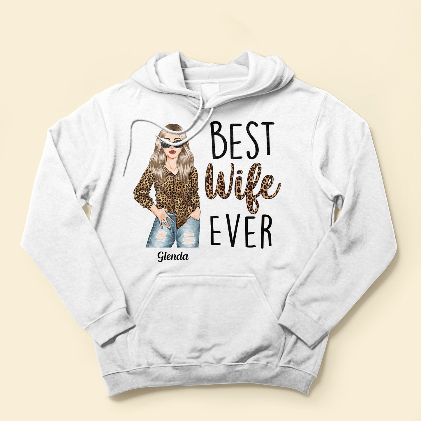 Best Wife Ever - Personalized Shirt - Birthday, Anniversary, Valentine's Gift For Wife, Wifey, Honey, Lover - Leopard Woman