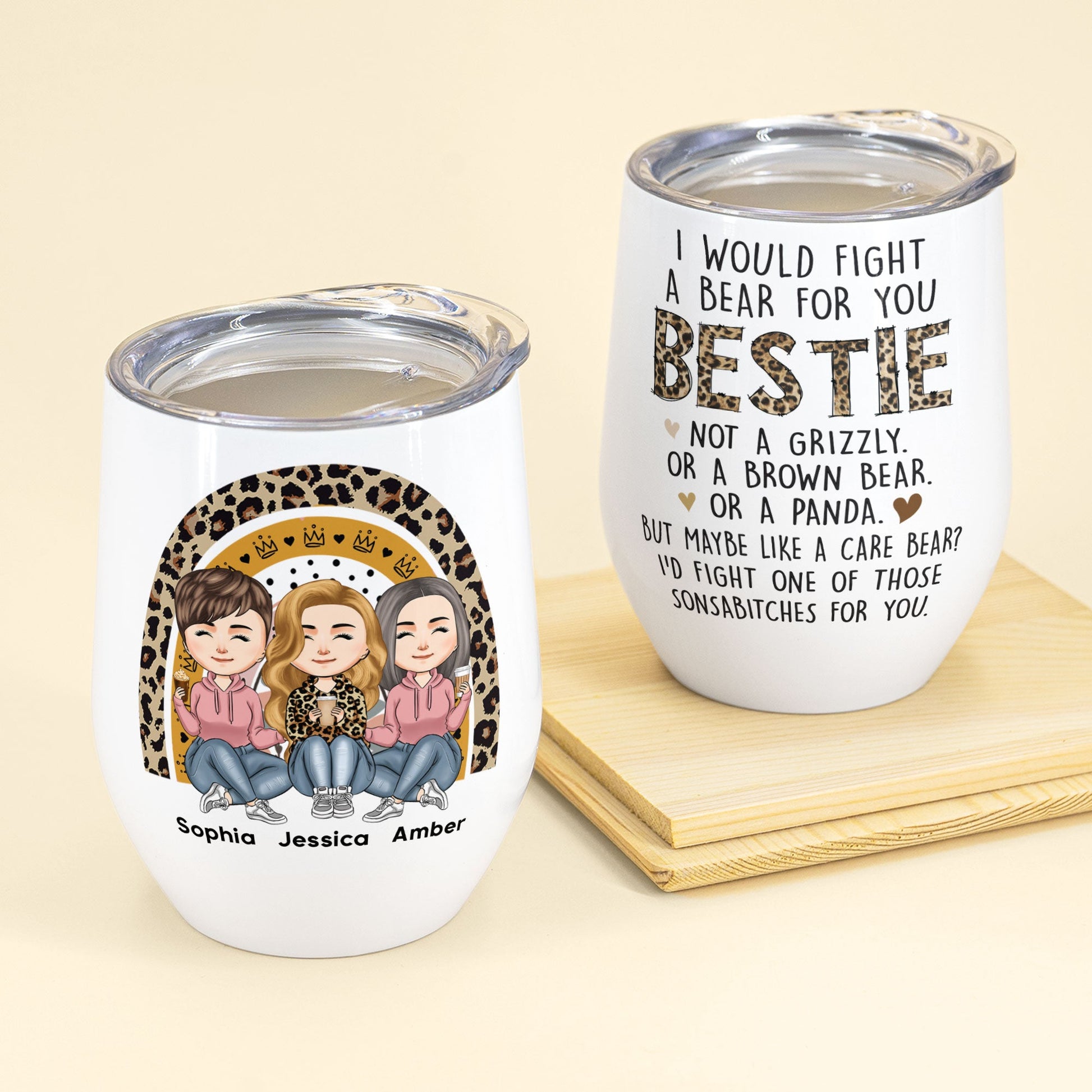 Mama Bear Personalized 12 oz. Double-Wall Ceramic Travel Mug