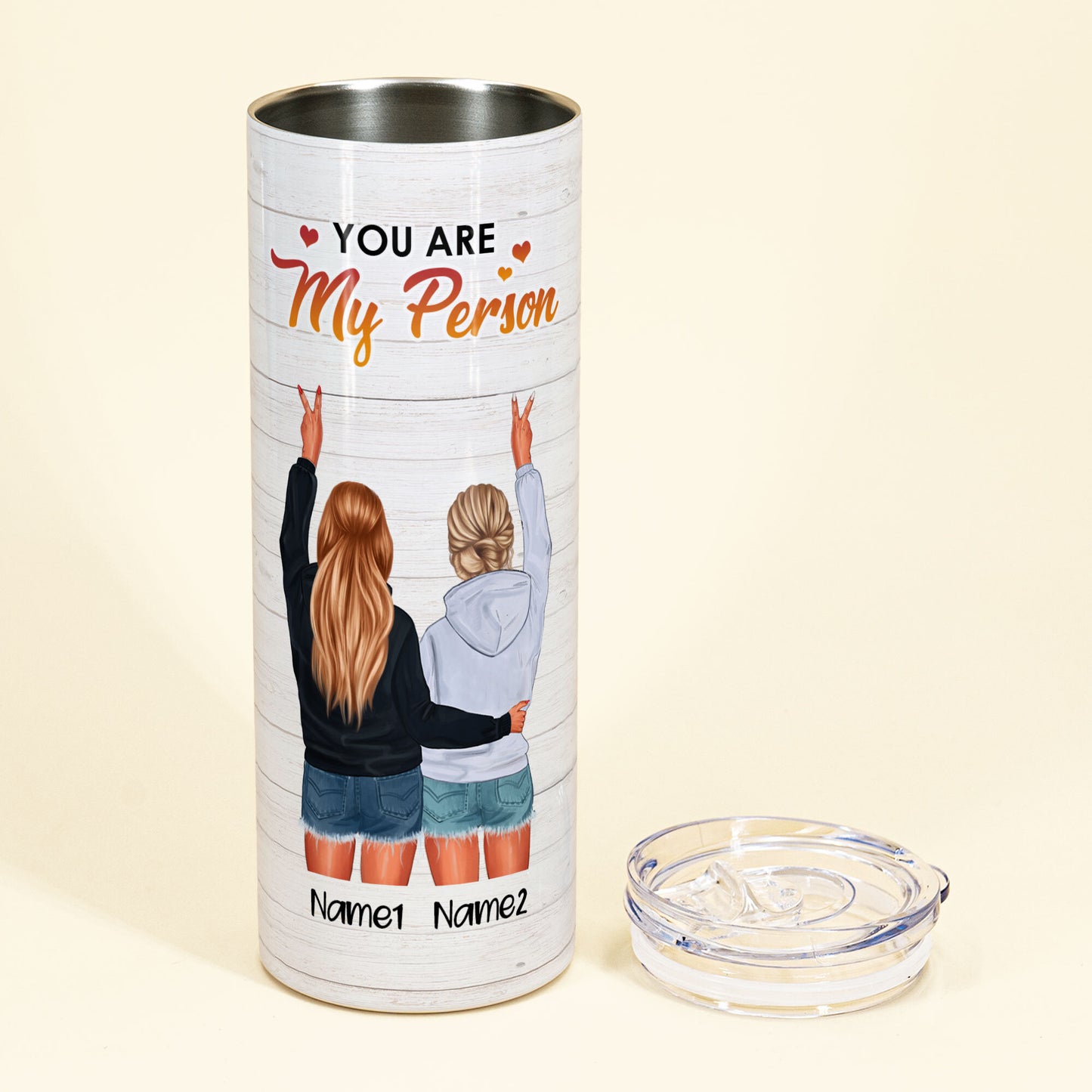 Bestie You Are My Person - Personalized Skinny Tumbler - Hoodie Girls