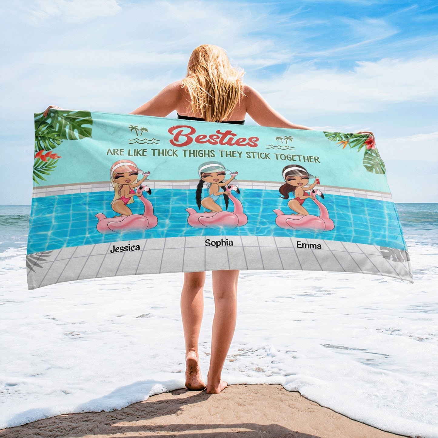 Besties Are Like Thick Thighs - Personalized Beach Towel