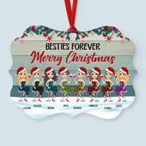 Besties Forever - Personalized Aluminum Ornament - Christmas Gift For Friends