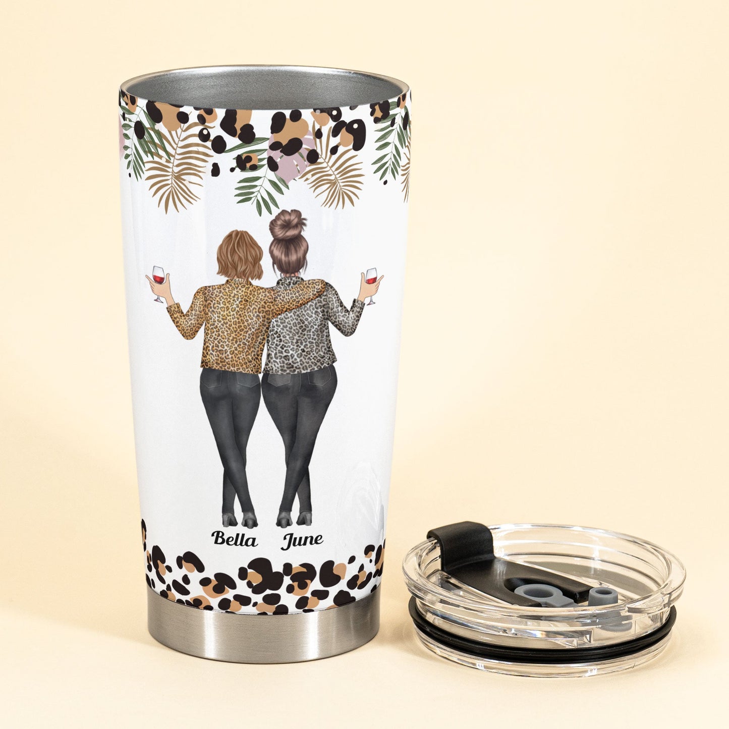 Besties Forever I'll Be There For You - Personalized Tumbler Cup - Birthday Friendship Gift For Besties, BFF, Soul Sisters