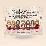 Besties Forever Never Apart - Personalized Acrylic Plaque - Christmas, New Year, Loving Gift For Sistas, Sister, Besties, Best Friends, Soul Sisters