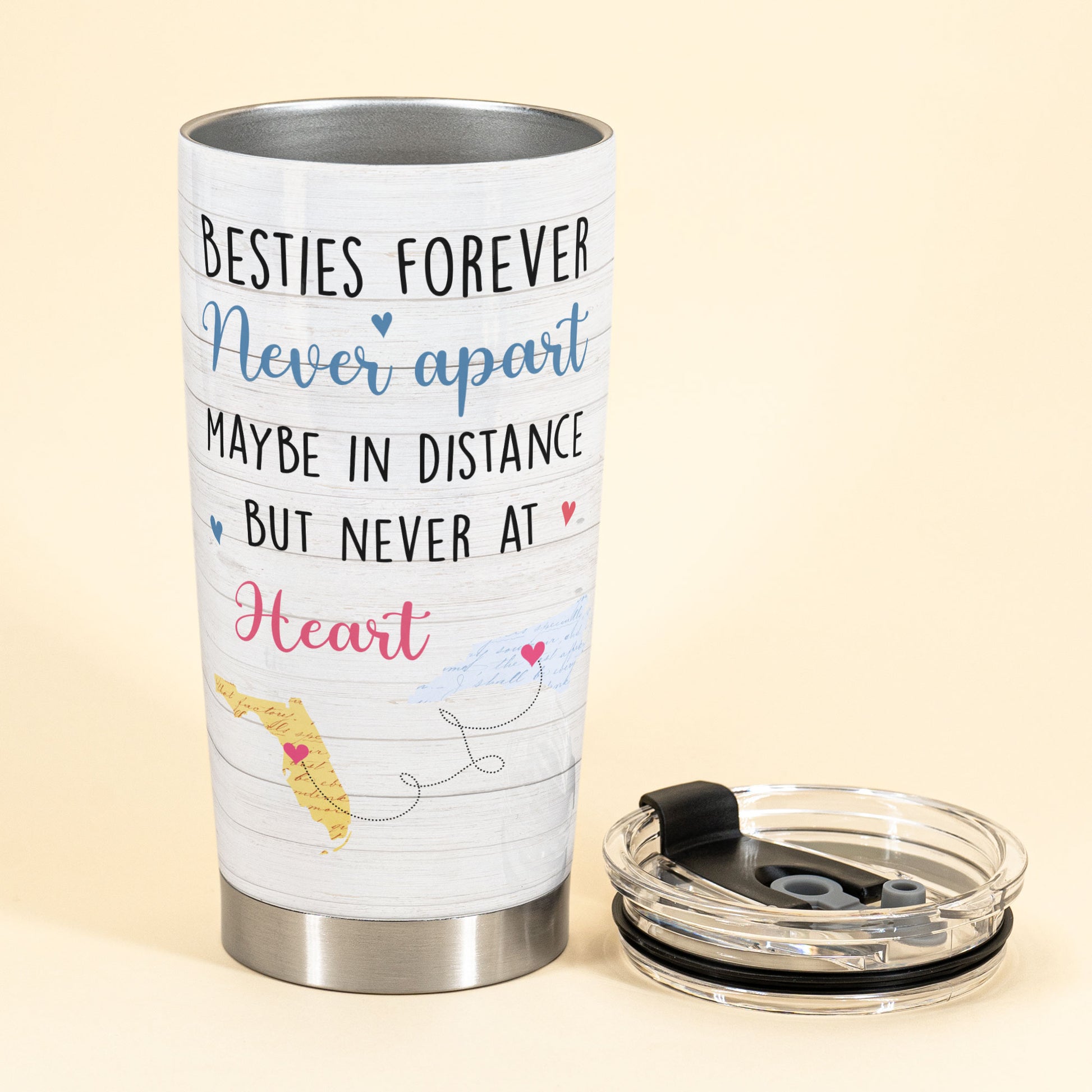 Besties Forever Never Apart - Personalized Tumbler Cup - Gift For BFF
