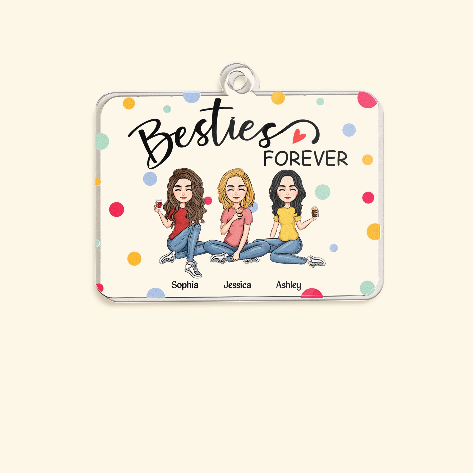 Besties Forever - New Version - Personalized Acrylic Keychain