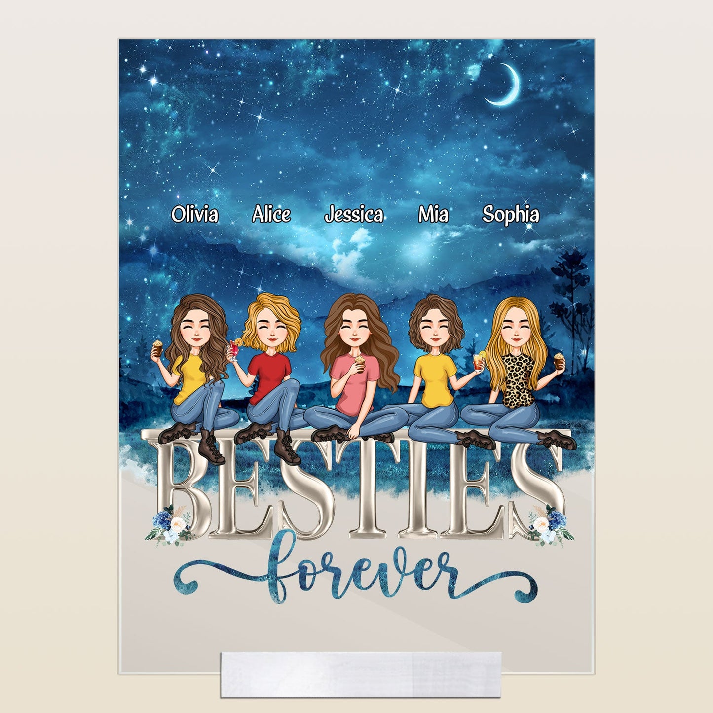 Friends Forever Sparkle Plaque Graphic Glitter Graphic, Greeting